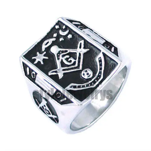 

Free shipping! Classic Skull Freemasonry Masonic Ring Stainless Steel Jewelry Masonic Motor Biekr Men Ring SWR0018