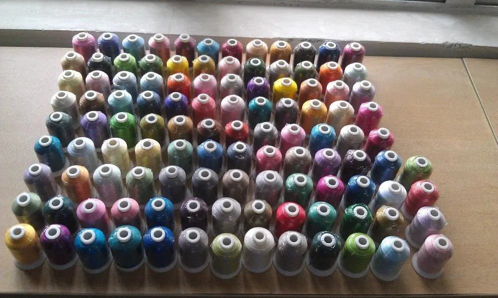 100% 120d/2 polyestery embroidery Thread 1000m with 112 kinds of color +free shipping