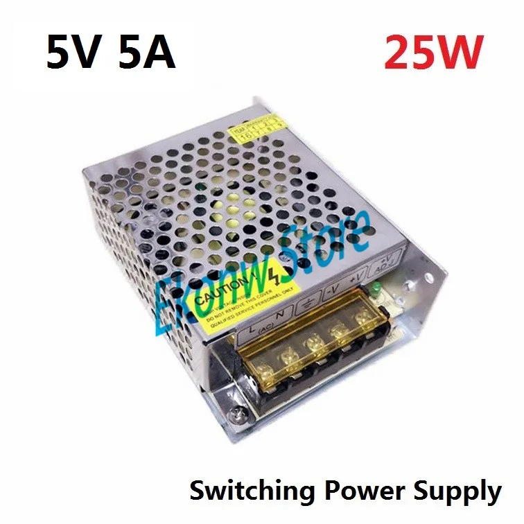 25W 5V 5A Switching Power Supply Factory Outlet SMPS Driver AC110-220V to DC5V Transformer for LED Strip Light Module Display