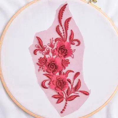 متعدد الألوان ثلاثي الأبعاد التطريز زهرة فستان الزفاف التصحيح يدوية الصنع Diy بها بنفسك المواد مرحلة الأداء الديكور Accessori #5