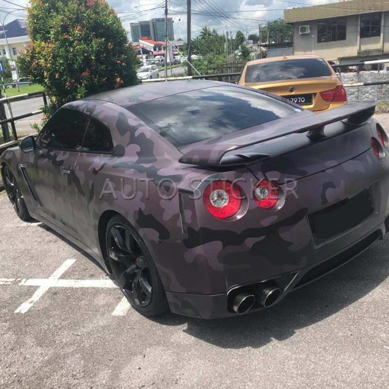 5/10/15/20/25/30m*1.52m Black Gray Big Camo Adhesive PVC Vinyl Film Car Wrap Racing Car Camo Sticker Vehicle DIY Decal