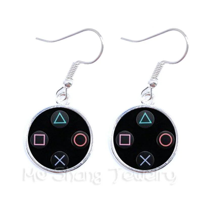 

Vintage Video Game Controller Earrings Cool Men Gaming Gamer Jewelry Gift Retro Controller Gamepad Key Picture Drop Earrings