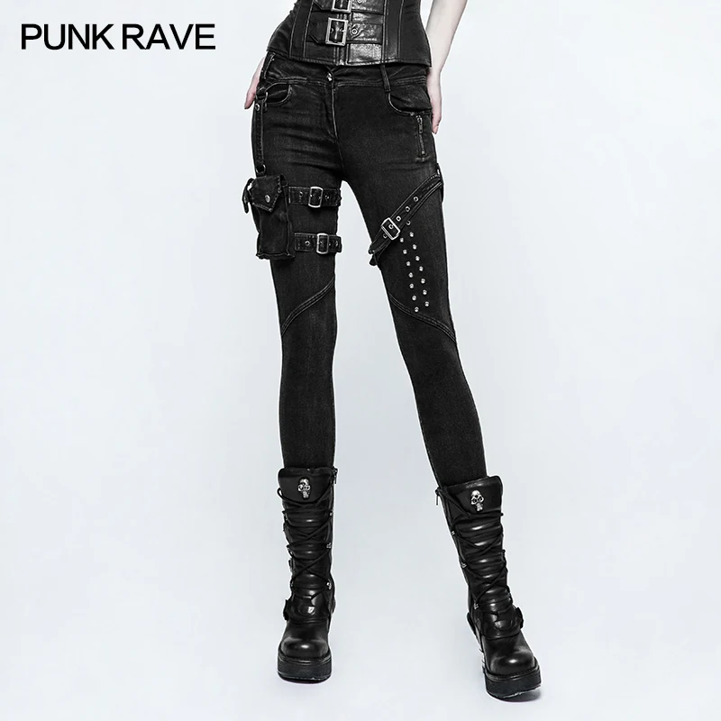 2017 new design PUNK RAVE k-295 skinny jean trousers women