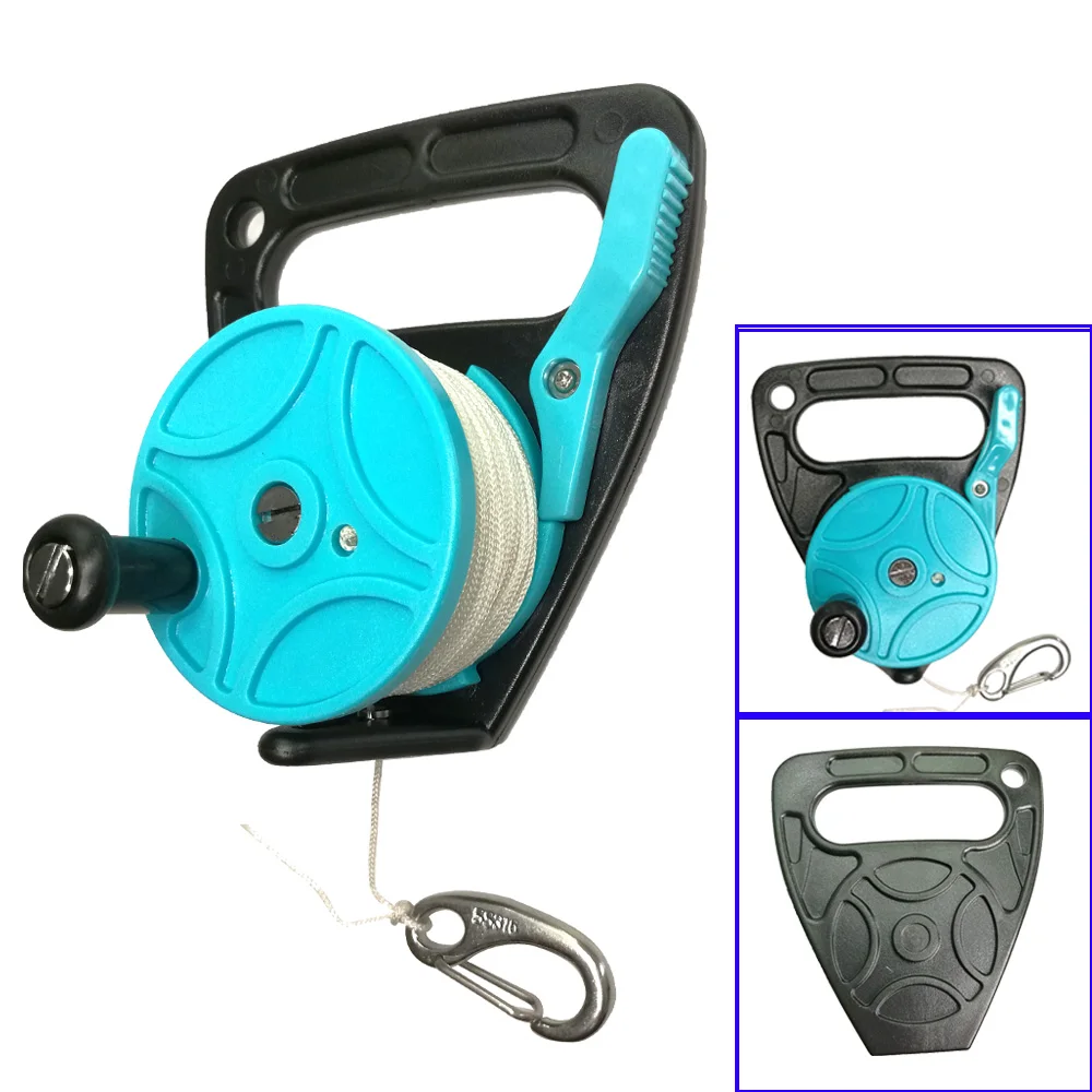 150ft 46m  Scuba Diving Diver Dive Wreck Reel with Handle Line 316 stainless steel Snap Hook