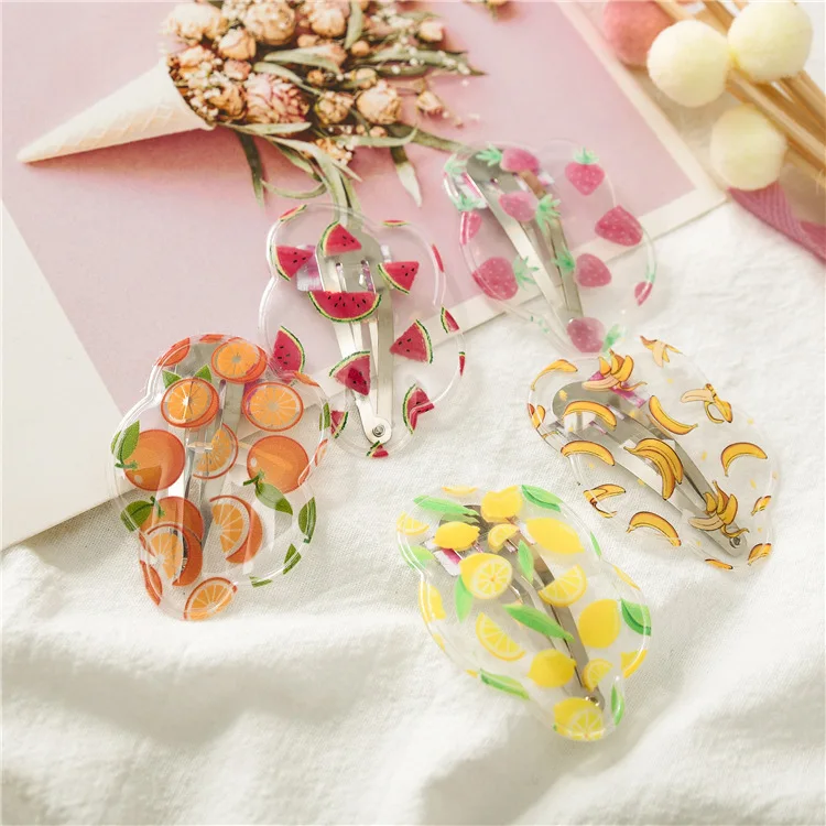 Hot Korean version of the new spring and summer fruit hairpin cloud cute girl side clip hairpin BB clip hair accessories