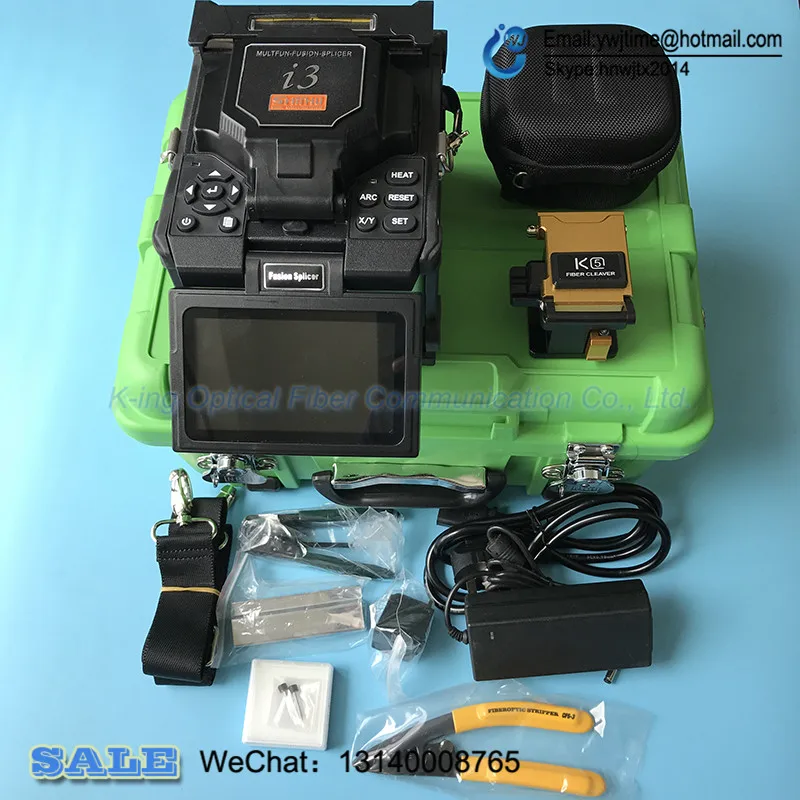 Fusion Splicer Machine FTTx FTTH Patch Cord with Optic Fiber Optcic Cleaver I3 With 1310 OTDR Meter Machine 23dB CY-190S