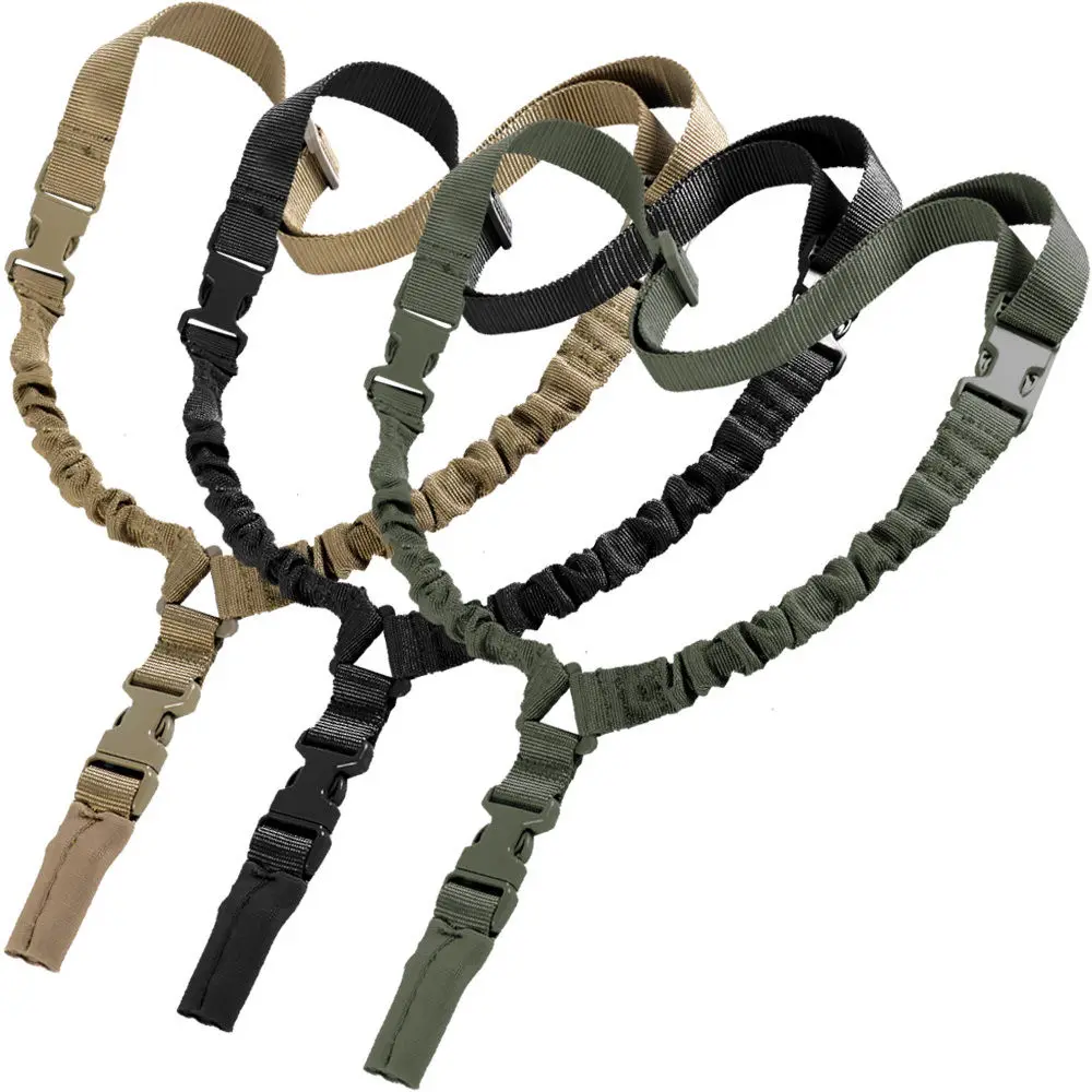 US Tactical Gun Sling Single Point Belt Bungee Rope Adjustable Army Rifle Shoulder Strap for Airsoft M4 AR15 Accessories Slings