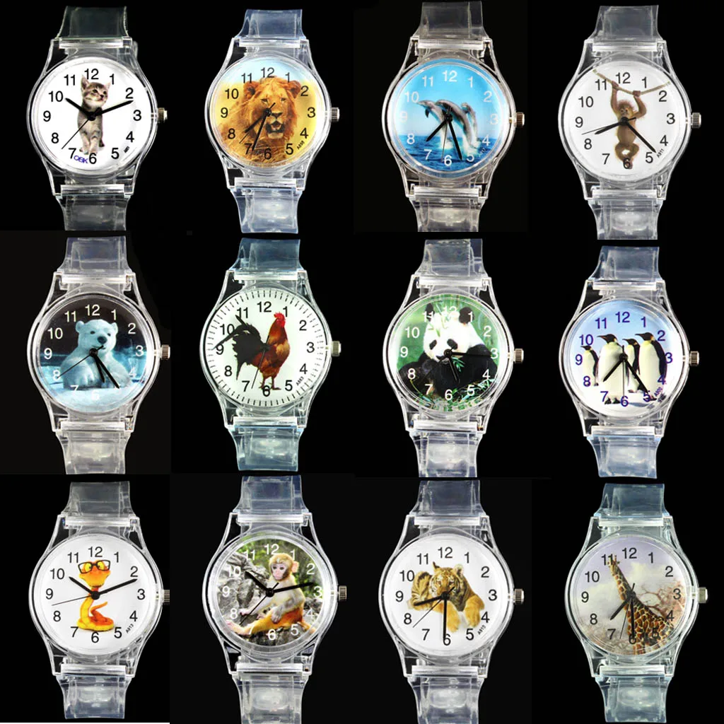 Dolphin/ Cat/ African Lion/ Tiger/ Penguin/ Giraffe/ Snake/ Rooster/ Monkey/ Polar Bear/ Panda Sport Quartz Wrist Watch