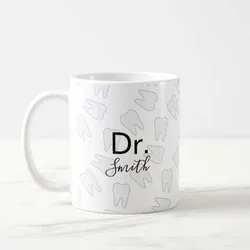 Funny Coffee Mug nazwa własna dentysta higienistka Dental Assistant wzór zęba kubek do herbaty świąteczne prezenty dla przyjaciół i rodzin