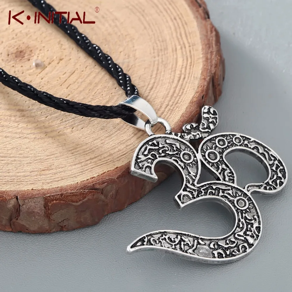 Kinitial Vintage OM Necklace Ohm Pendant Jewelry OM Charm yoga Jewelry Women Ethnic Necklaces Meditation Yoga Jewelry