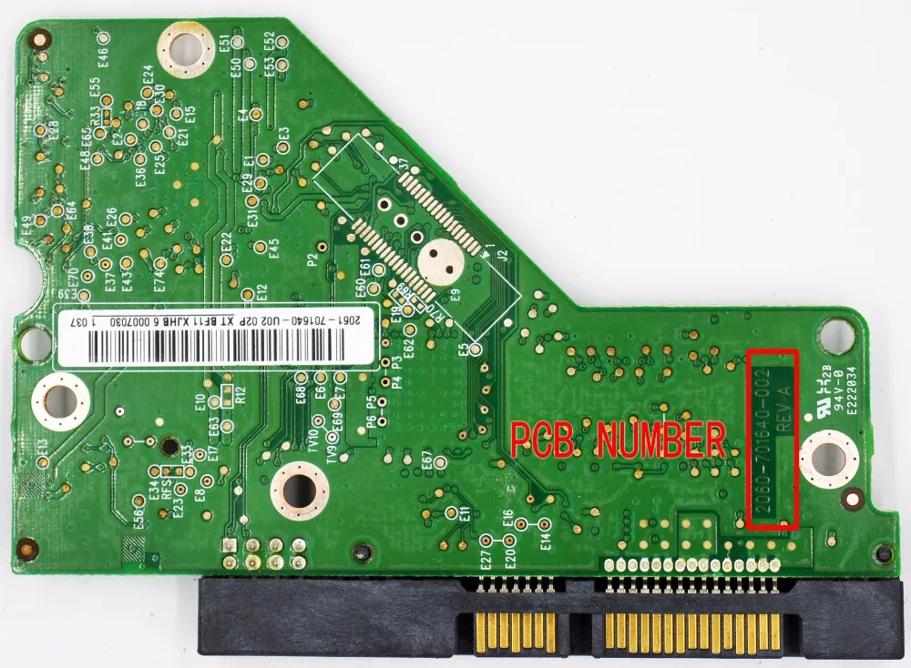 Imagem -03 - Rev a Placa de Circuito do Pwb Forhdd wd 3.5 Sata Disco Rígido Reparação Recuperação de Dados 2061-701640202 402802-v02-u02 2060701640002