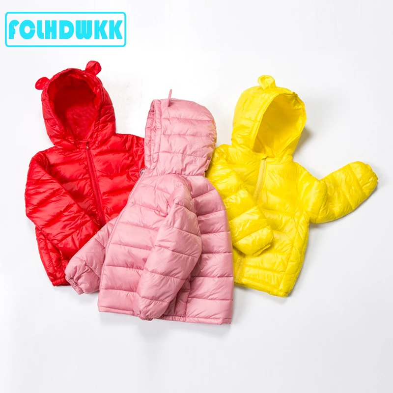 FCLHDWKK Brand Ultra Light Boys Girls Children's Autumn Winter Jackets Baby Down Coat Jackets For Girls Boy Kids Outerwear 0-7Y