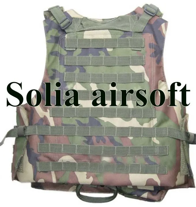 Tactical wire steel molle plate carrier hunting vest WIRE-STEEL-IN Woodland Camo