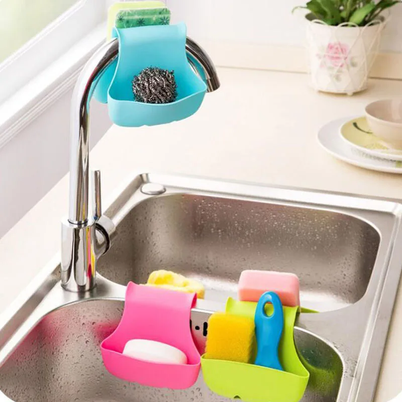 Creative Double Sink Caddy Saddle Style Kitchen Organizer Storage Sponge Holder Rack Tool Sink Hanging Drain Basket ZA5840