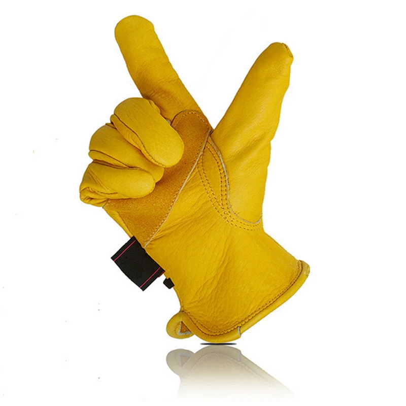 Safety Gloves Working Welding Warm Gloves Protective Bicycle Garden Sports MOTO Building Cowhide Leather Wear-resisting  Gloves