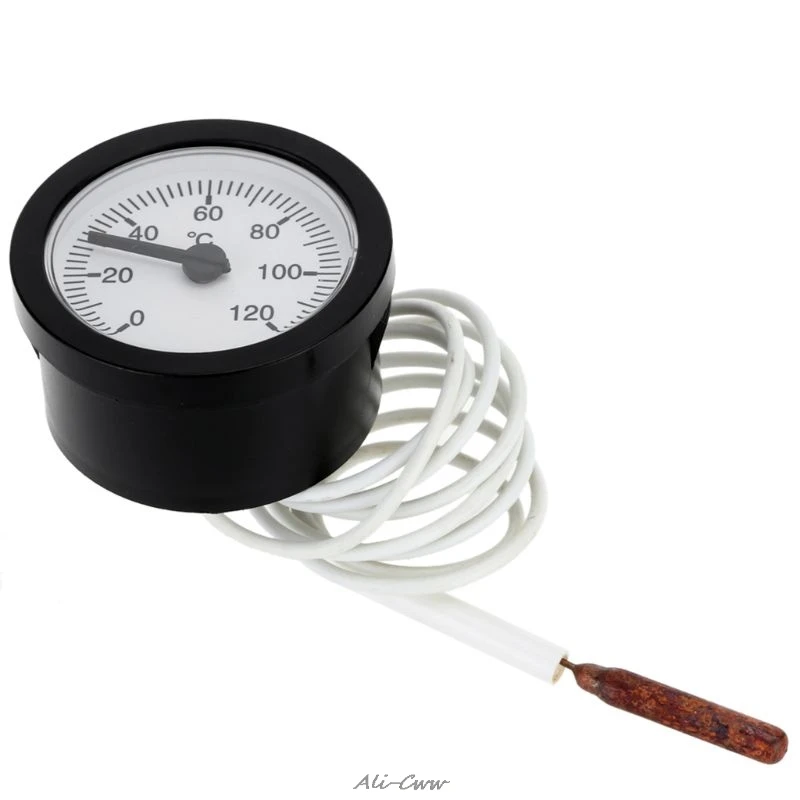 Dial Thermometer Capillary Temperature Gauge 0-120 degree water & oil with 1m Sensor