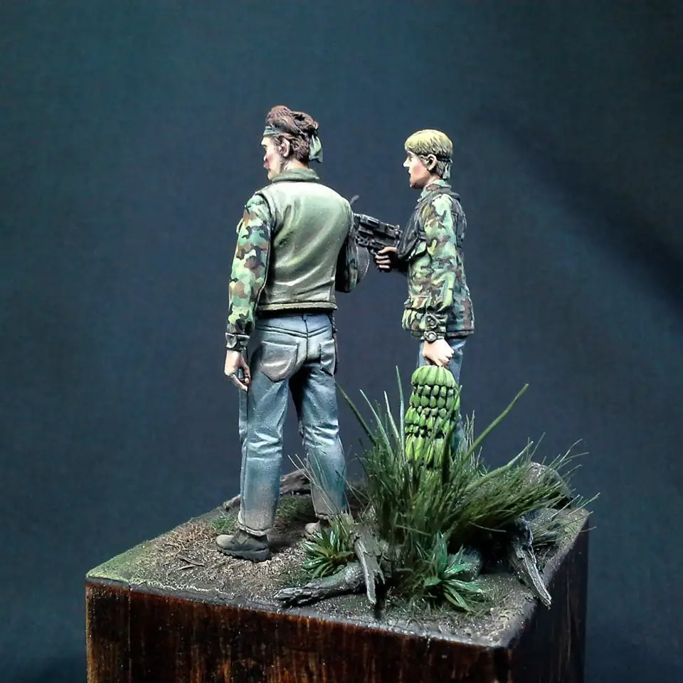 ไม่มีการรวมตัว1/35 US Navy Seal (สงครามเวียดนาม) ไม่มีฐานรูปย้อนหลังUncolorเรซิ่นชุดMiniatureรุ่นUnpainted