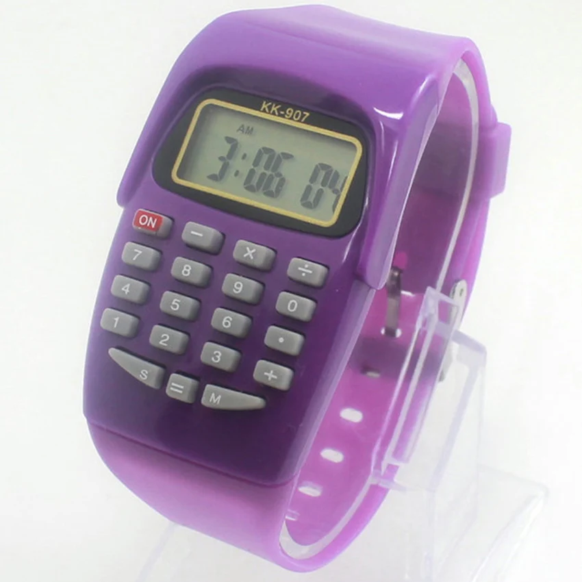 Electronic Watch Calculator Student Exam Watch 8-digit Calculator with Time and Date Display Students Children Calculating Tool