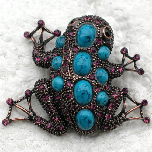 

60pcs/lot Mixed Color (Can Notes Color) Wholesale Brooch Rhinestone Frog Pin brooches Men's Woman Accessories C101623