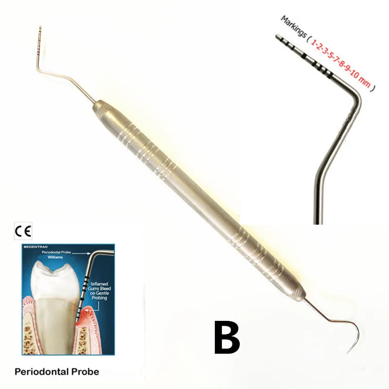 1 sztuka dentystyczna stal nierdzewna sonda przyzębia z narzędziem skaler Explorer Instrument endodontyczny