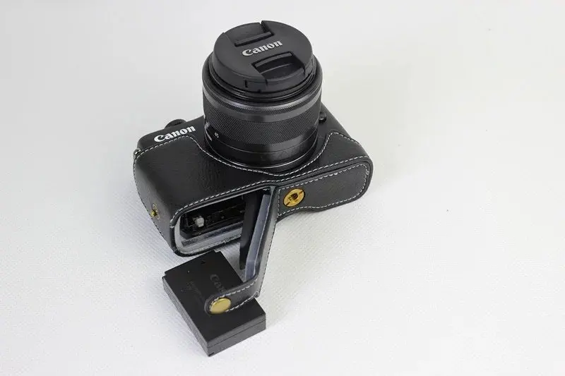 Canon eos m200 m100 eos m10用の本革製カメラケース,カメラの