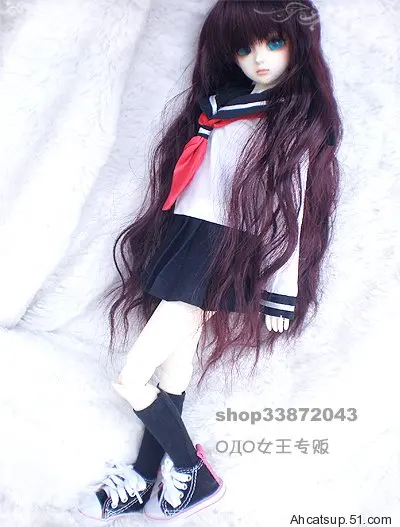 1/6 1/4 1/3 BJD Studente Abito da marinaio Camicia + Gonna set per BJD/SD MSD SD13 Accessori per vestiti per ragazza Non inclusi bambola e altro