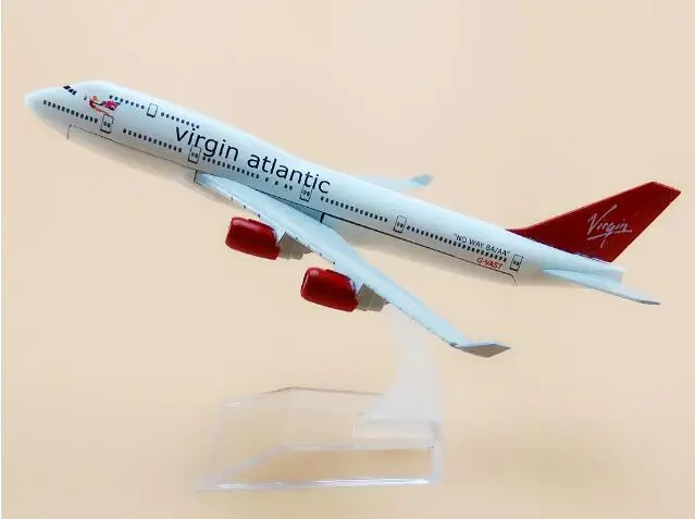 plane model B747  The British Virgin Atlantic Airways aircraft B747 Metal simulation airplane model for kid toys Christmas gift