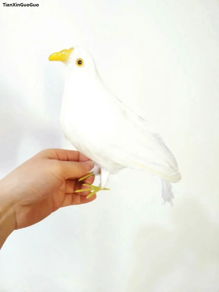 

about 25x18cm white feathers peace bird simulation dove bird hard model,home garden decoration gift s1424