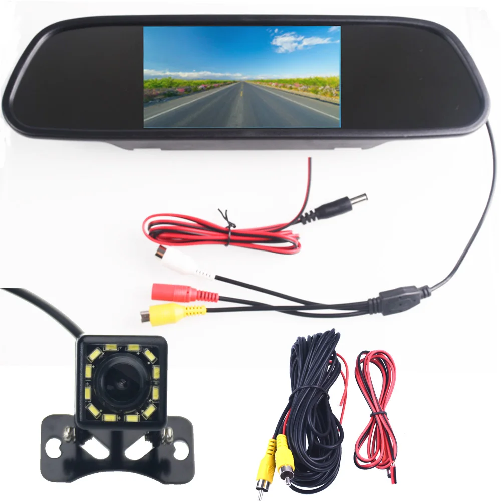 

Night Vision Reverse CCD LED Rear View Camera With 5" 5 Inches TFT Parking Monitor Video Player And 2RCA Video Input