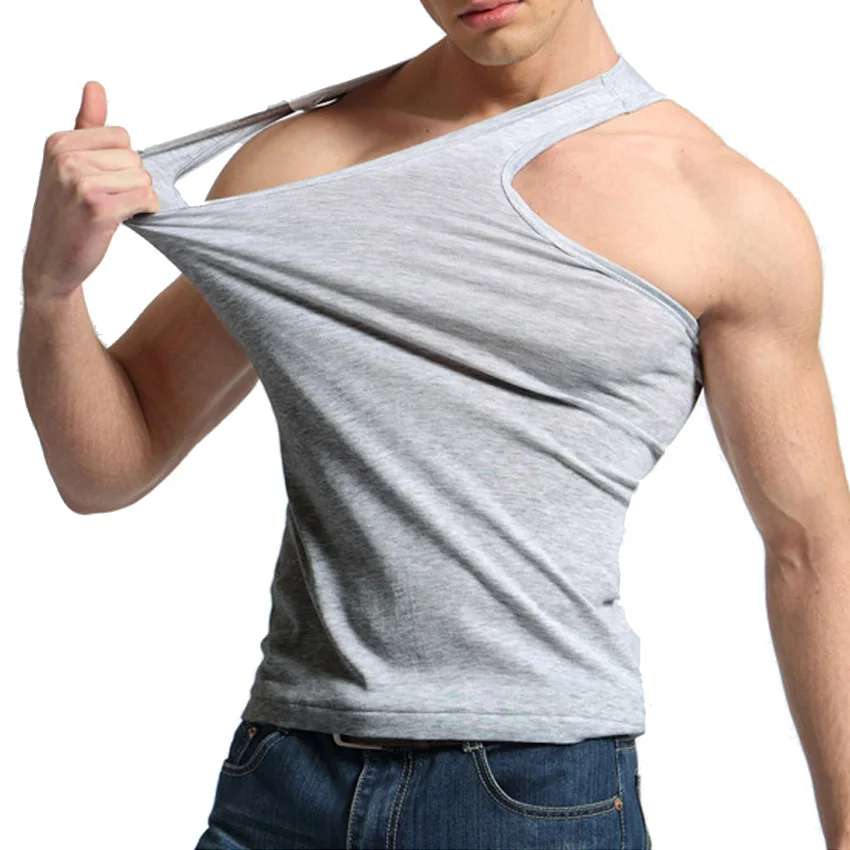 Tank Tops Men 100% Cotton Solid Vest Male Breathable Sleeveless Tops Slim Casual Gym Running Comfortable Undershirt Mens Gift