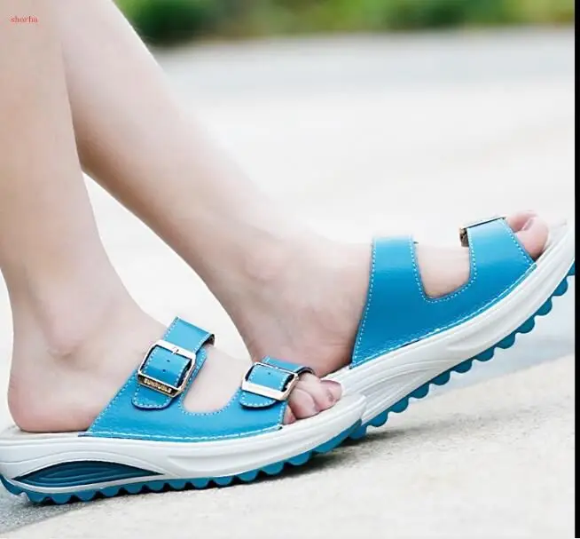 

Women Wedge slippers Sandals Summer Beach Sandals New Flip Flops Women Sandals Buckle Leisure Soft Ladies Sandals Size 35-42