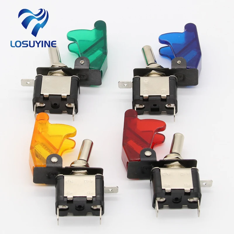 High Quality 4pcs Red 12V 20A Racing Car Truck Boat Cover LED Push Button Rocker Toggle Switch Control