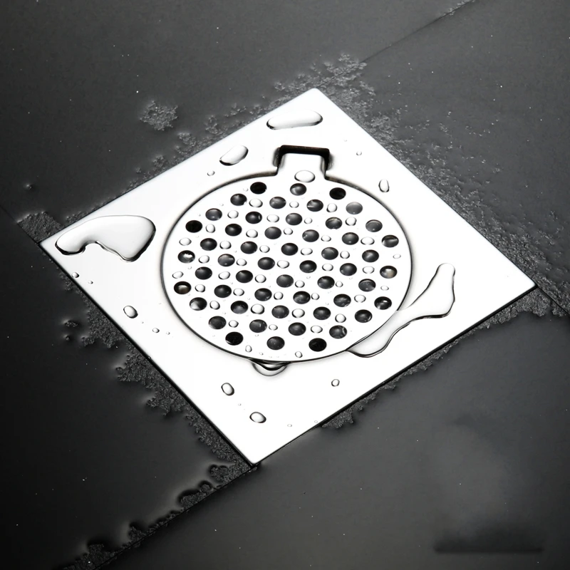 150*150mm Hotel Home stainless steel square floor drain large water discharge Shower drains