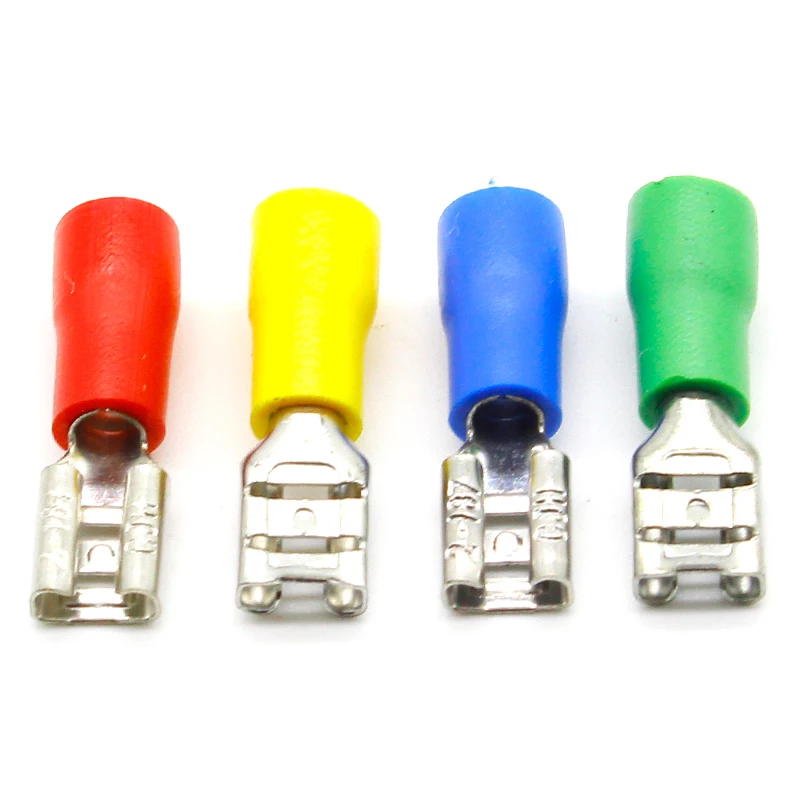 FDD2-187 Female Insulated Electrical Crimp Terminal for 16-14 AWG Connectors Cable Wire Connector 100PCS/Pack FDD2-187 FDD