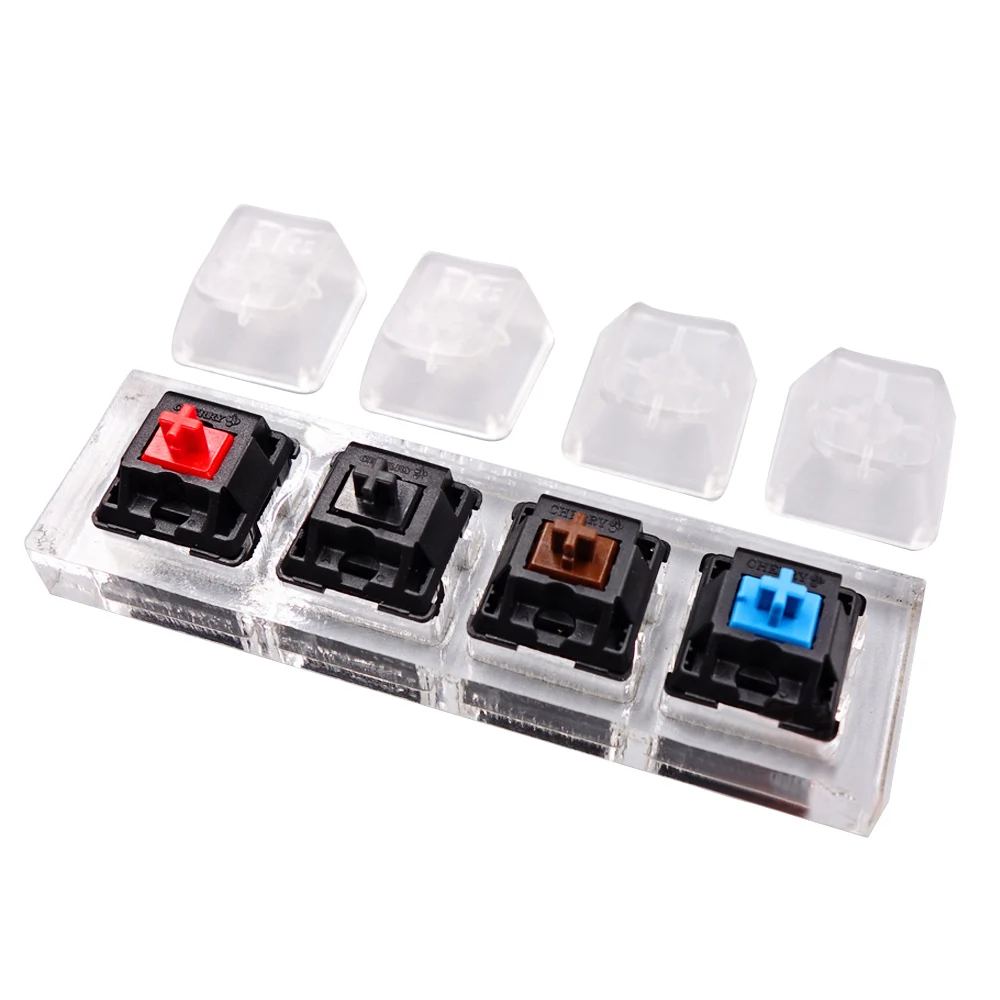 Vococal Mechanical Keyboard Tester Set Acrylic Keycaps Key Caps 4-Axis Frame Bundle Test Kit for Cherry MX Switches Testing Tool