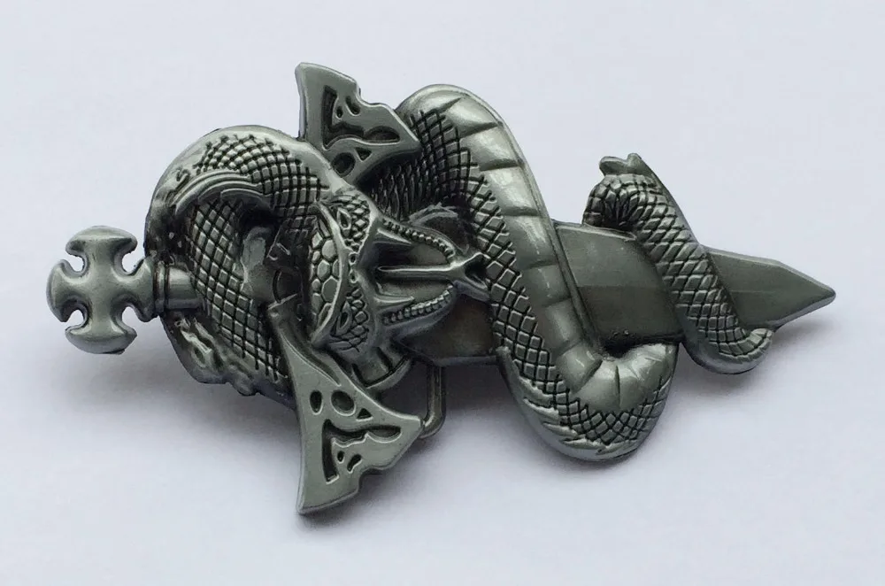 Western Cowboy Snake Twining Sword Belt Buckle