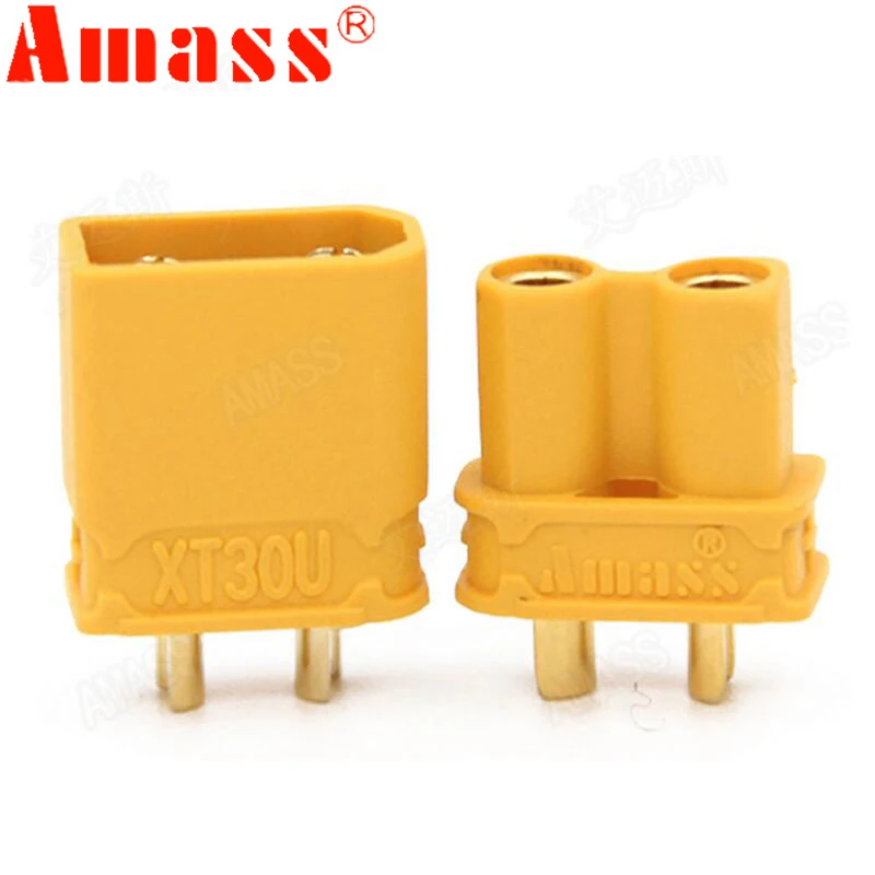 Amass – connecteur de prise antidérapant XT30U, mâle + femelle, doré, 2mm, mise à niveau de la prise XT30, 50 paires, 100 pièces/lot