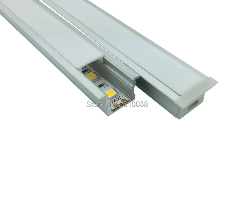 50 X 1M Sets/Lot T style Anodized silver alu profile for led strip and AL6063 led profile 1m for recessed wall or floor lights