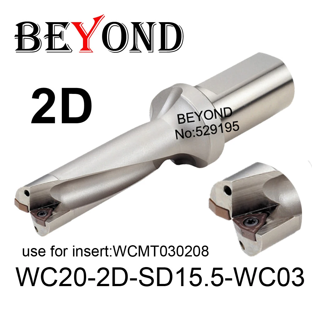 

BEYOND WC 2D 15mm 15.5mm WC20-2D-SD15-WC03 SD15.5.5 U Drilling use Carbide Inserts WCMT WCMT030208 Drill Bit Indexable CNC Tools