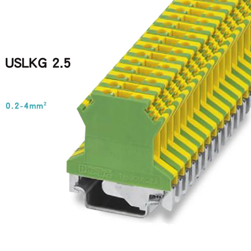 

10Pcs/lot USLKG-2.5 Din Rail Ground Terminal Blocks Type Universal Wiring Connector Screw Terminal USLKG2.5N