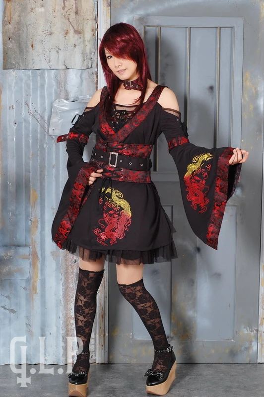 HOT SELLING Dragon embroidery KERA magazine style kimono Gothic garment  HOT SELLING