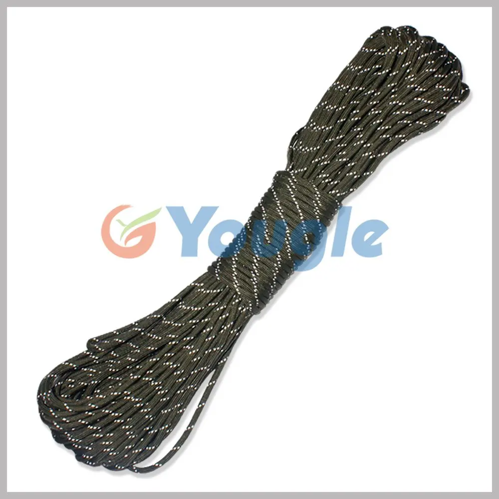 Yougle Nieuwe 7 Core Strand 50 100FT Survival 550 Mil Spec Iii Reflecterende Parachute Cord Paracord