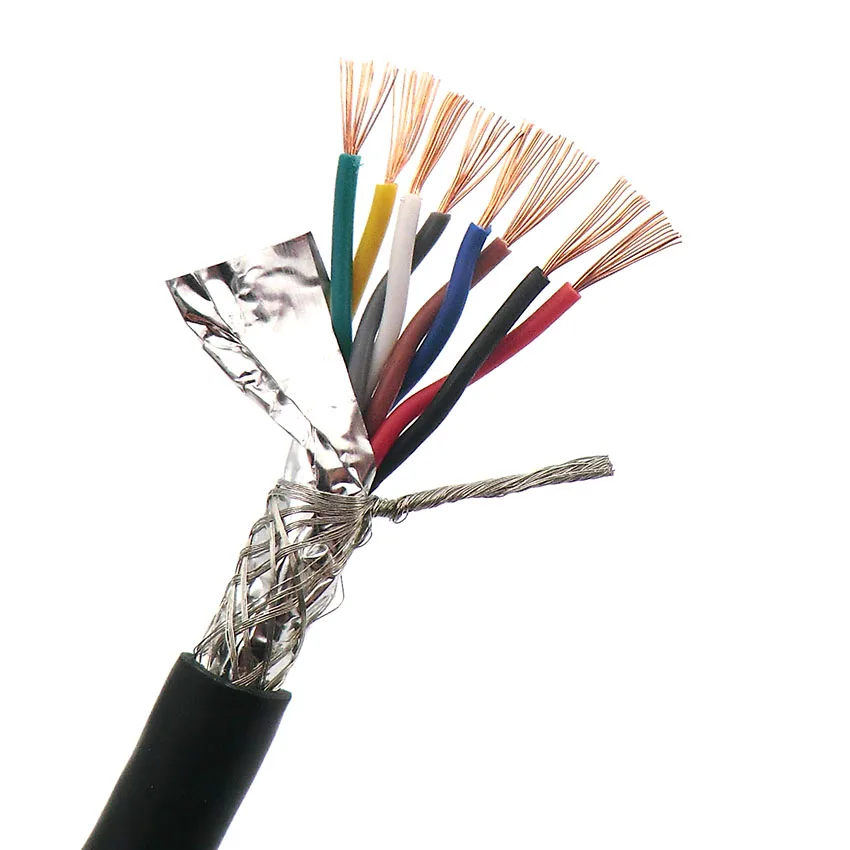 Shielded Wire Twisted Pair Cable 0.75mm² 4,6,8 core with Pure Oxygen Free Copper Double Shield 485 Signal Control Wire 18AWG