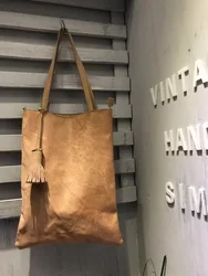 Vendange fashion women shoulder bag horse hair spell cow leather lady bag handmade leather bag 2533