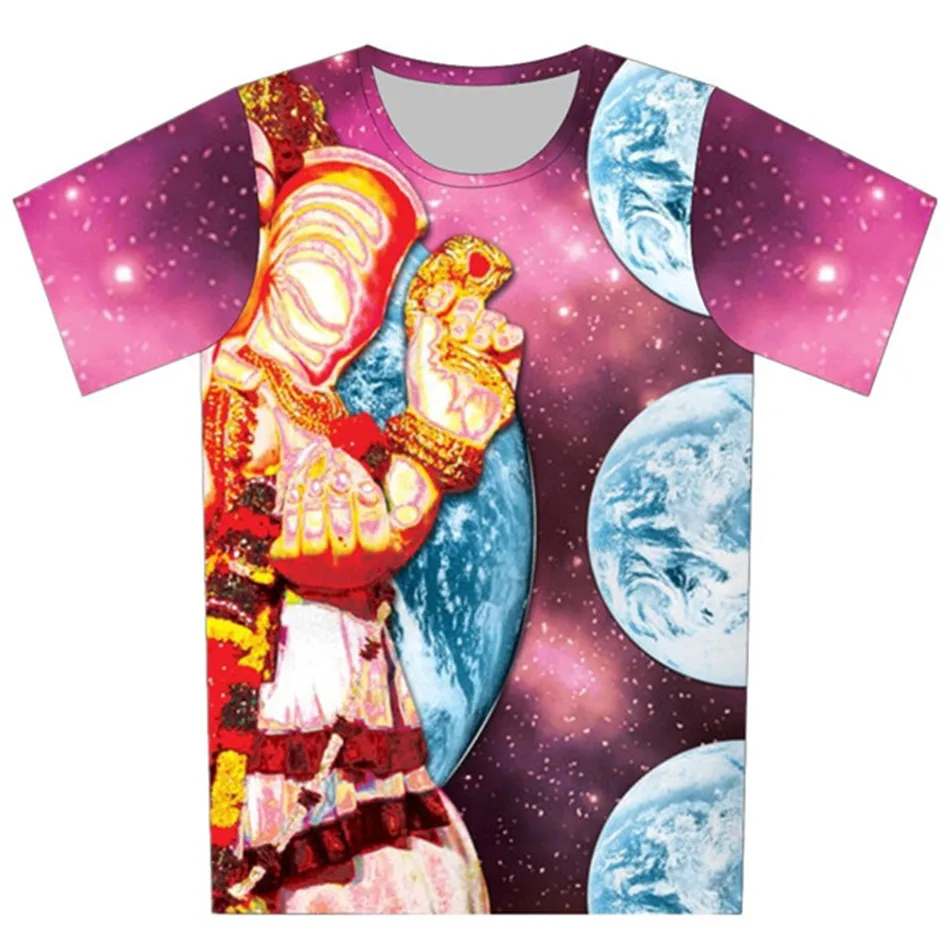 Joyonly 2018 Children Girls Boys Galaxy Space Star Paint Print T shirts Baby Fashion T-shirts Kids Short Sleeve Colorful Clothes