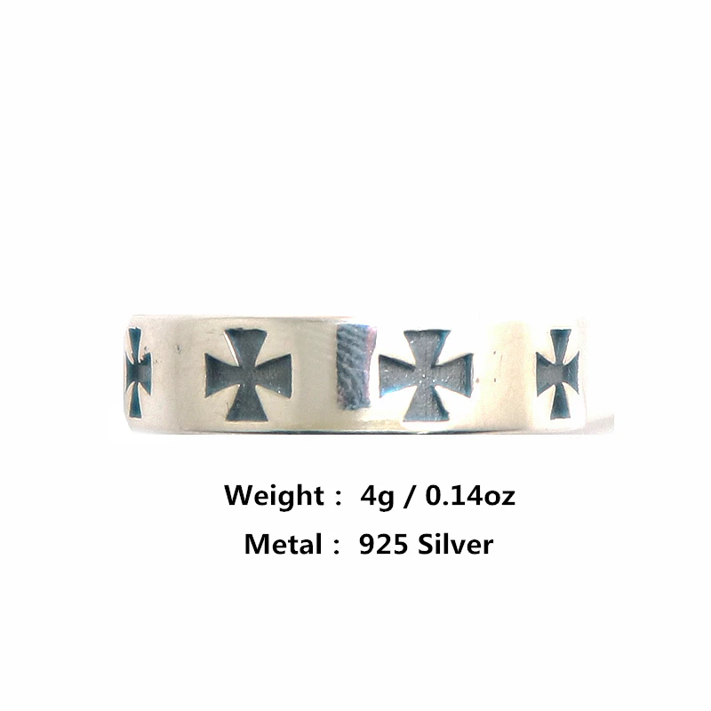 Unisex S925 Zilver Cool Nieuwste Classic Cross Ring