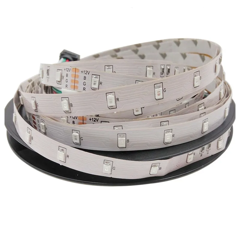 Free Shipping 200 pcs DC12V 5m SMD 2835 3528 54 60 LED/m Non Waterproof  LED Single Color Strip Light Flexible led RGB tape