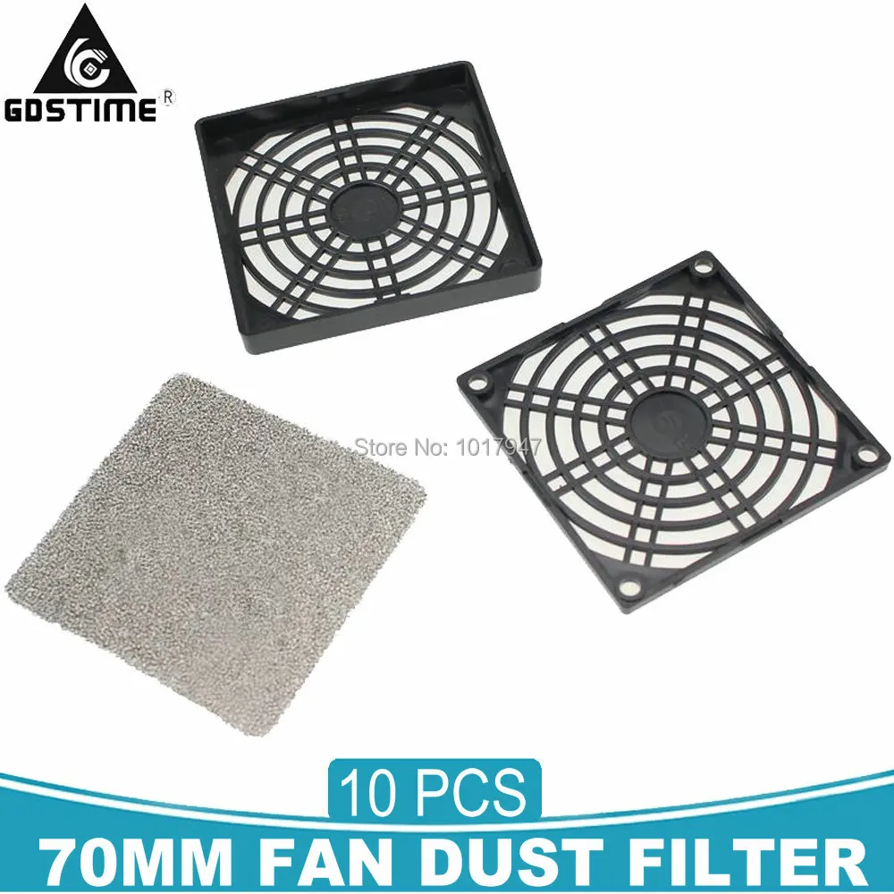

10PCS lot Black Plastic Dustproof 70mm 7cm Fan Filter for 70x70mm PC Computer Cooling Fans