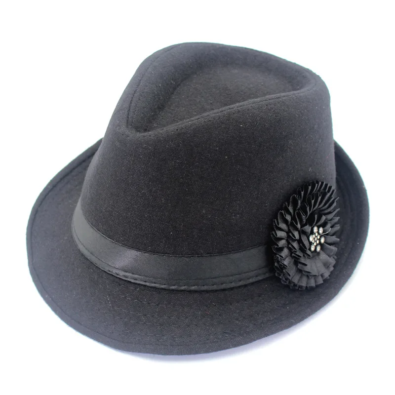 

Ladies Fedoras Hat Autumn Winter Korean Version Woolen Hats Female British Warm Felt Cap Women Elegant Fashion Wedding Hat H6732