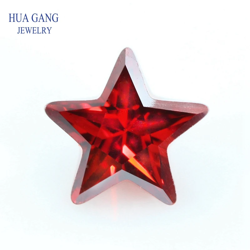 

5A Garnet Star Shape Brilliant Cut CZ Stone Synthetic Gems Cubic Zirconia For Jewelry Size 2.5x2.5~12x12mm